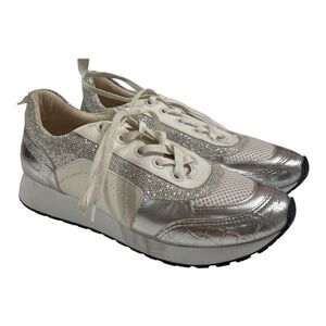 BKS Sneakers Women’s Glitter Silver & White Shoes Size 9